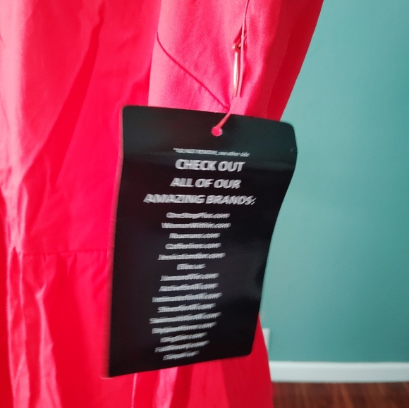 Jessica London  Red Sleeveless Tiered Dress  Embroidered Hem Flowy Fit (C-20) - Picture 9 of 14